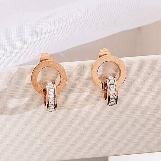 Pendientes argollas números romanos